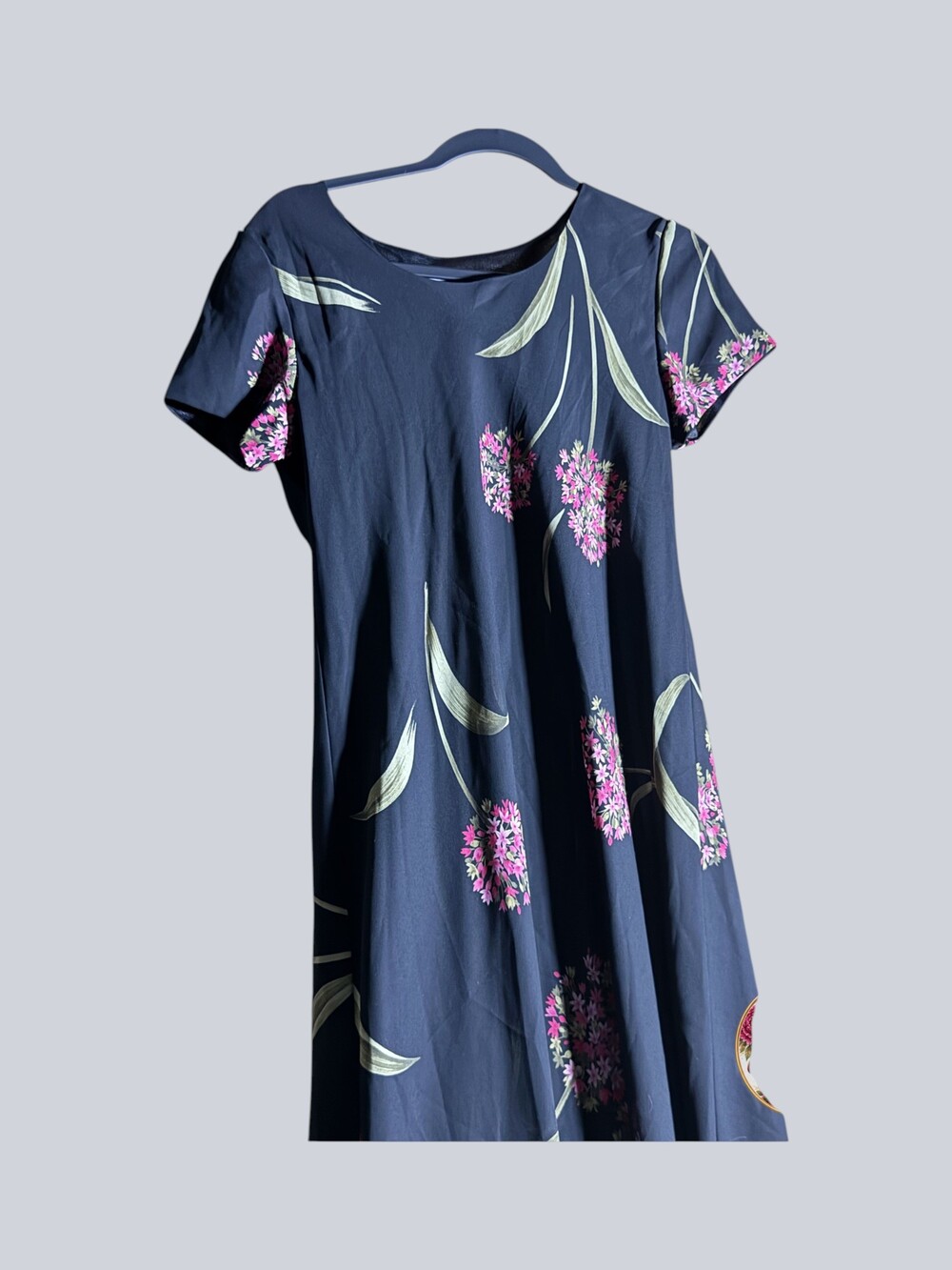 Jessica Howard 12 Petite Navy Floral Print Polyester Dress